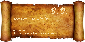 Boczor Donát névjegykártya